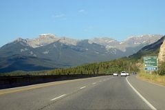07 Mount Bourgeau And Mount Brett From Trans Canada Highway Just After Leaving Banff Towards Lake Louise In Summer.jpg